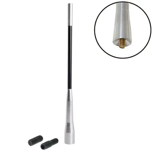 Cenový Hit Hliníkový antenní prut na auto - závit M5 - redukce M5 a M6 - délka 20 cm - Automax