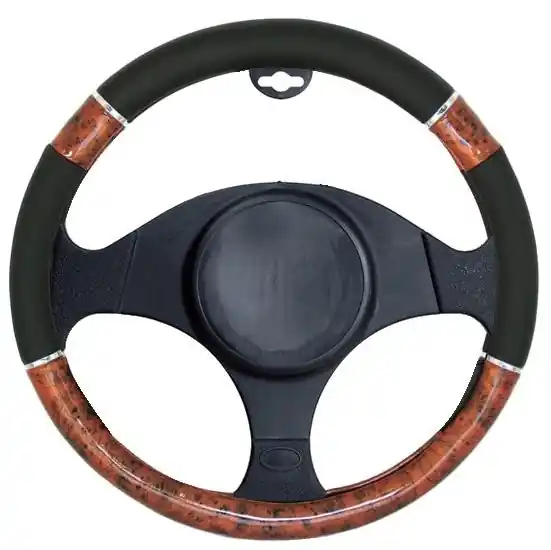 Ihned K Objednání Potah volantu Deluxe 37 - 39 cm - černý / imitace dřeva - Automax
