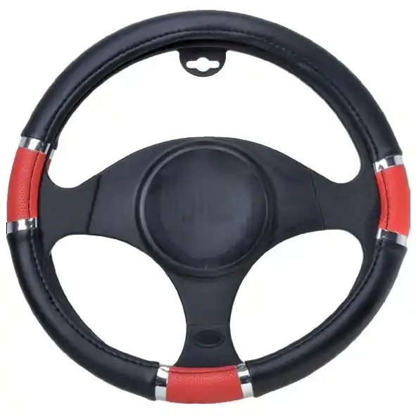 Potah volantu Deluxe 37 - 39 cm - černo / červený - Automax Nejlepší Cena