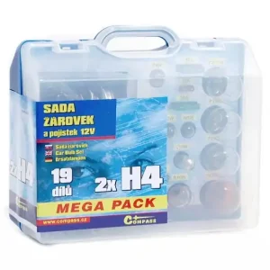 Aktuální Servisní box žárovek H4 + H4 + pojistky COMPASS MEGA 12V