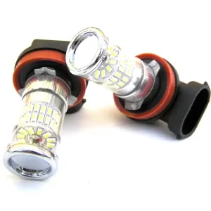LED žárovky H8 STUALARM 48 SMD TURBO LED Epistar 3014 + zrcátko, bílé 6000K, 2 ks Akce