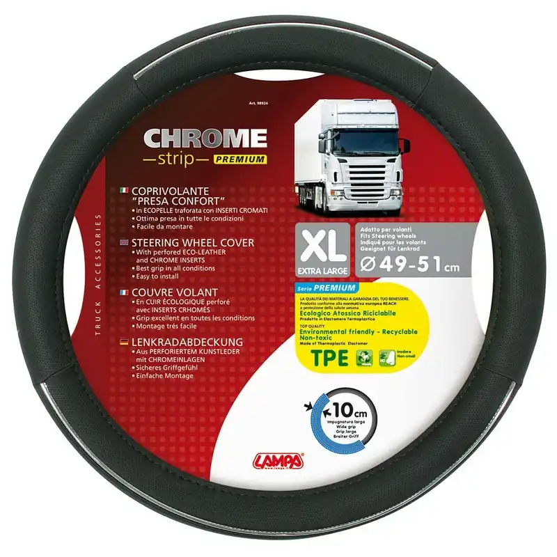 Potah volantu 49 - 51 cm LAMPA CROME STRIP XL Kup Teď