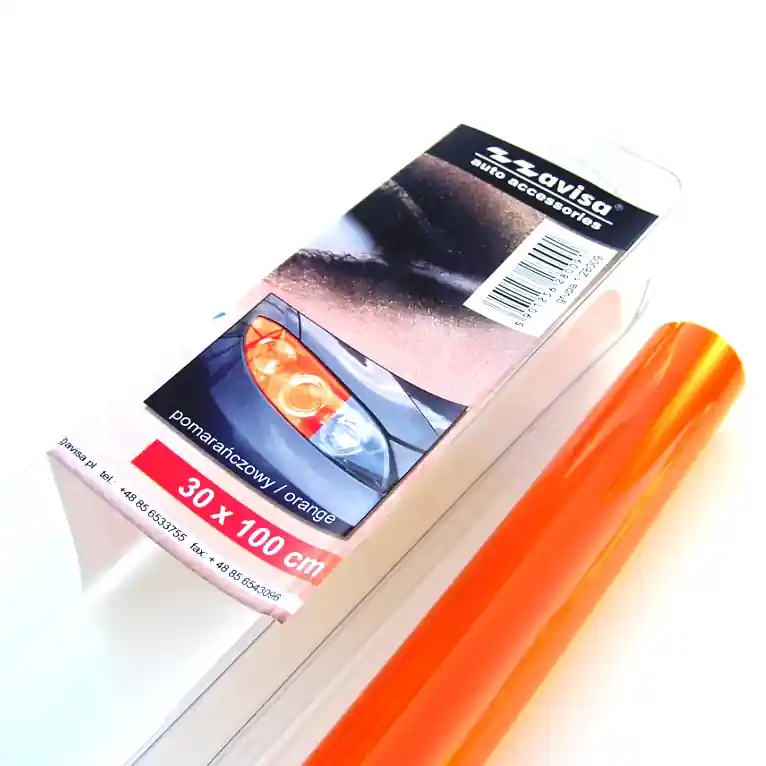 Oranžová fólie na přední a zadní světla (100 x 30 cm) - teplotní rozsah -30°C - 160°C Novinka