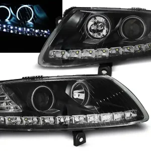 Cenová Bomba Audi A6 04-08 - přední černá světla s LED svícením a CCFL ANGEL EYES