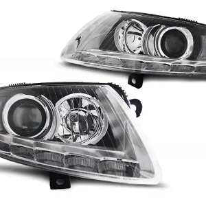 Audi A6 04-08 - přední černá světla s LED denním svícením pro xenon Ověřený