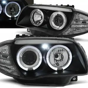 Must-Have BMW 1 E87/E81/82/88 04-11 - přední černá světla s ANGEL EYES