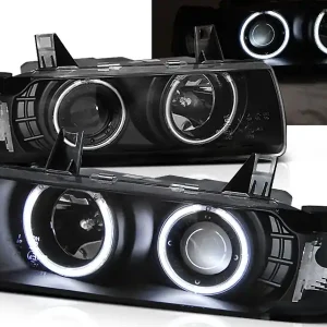 BMW E36 90-99 SEDAN, KOMBI, COMPACT - přední černá světla s ANGEL EYES CCFL Dokud Zásoby Vydrží