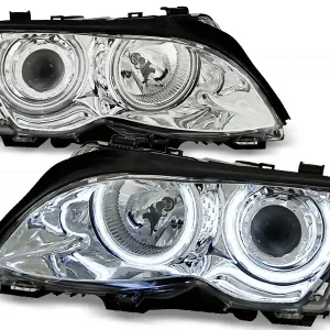 Odeslání Ihned BMW E46 01-05 SEDAN, KOMBI - přední chrom světla s ANGEL EYES CCFL