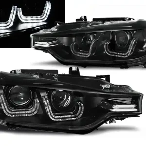 Odeslání Ihned BMW F30/F31 11-15 - přední černá světla s ANGEL EYES U-LED a denním svícením