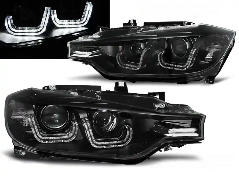 Odeslání Ihned BMW F30/F31 11-15 - přední černá světla s ANGEL EYES U-LED a denním svícením