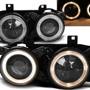 BMW E32/E34 - přední černá světla s ANGEL EYES Novinka