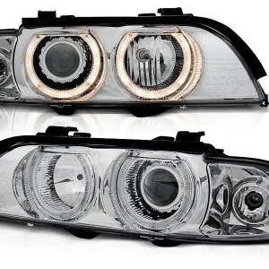 Aktuální BMW E39 95-03 - přední chrom světla s ANGEL EYES pro xenon