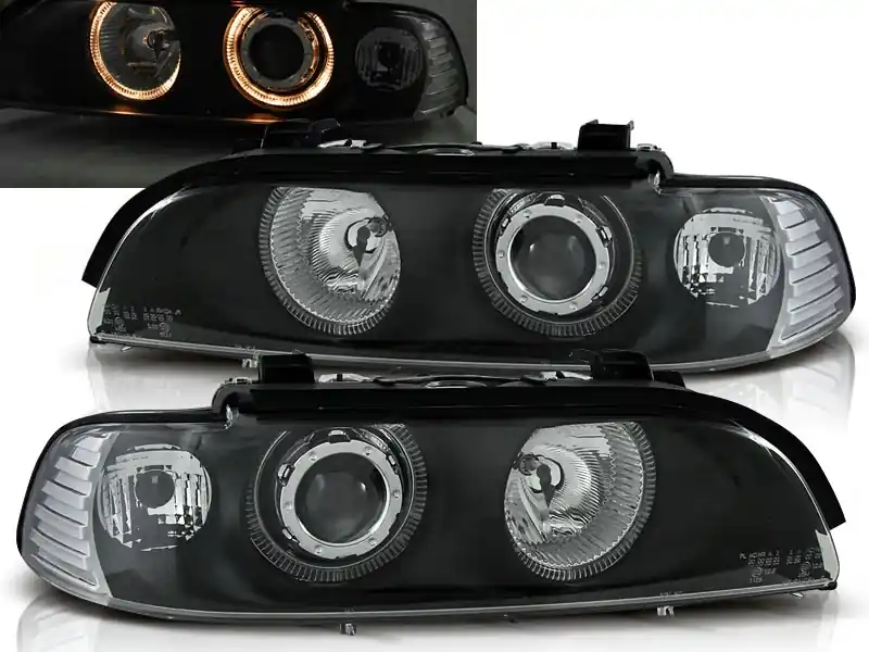 Horká Nabídka BMW E39 95-03 - přední černá světla s ANGEL EYES
