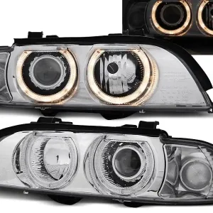 Koupit Online BMW E39 95-03 - přední chrom světla s ANGEL EYES pro xenon