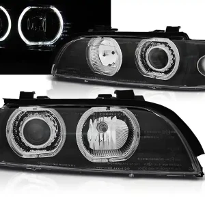 BMW E39 95-03 - přední černá světla s ANGEL EYES LED Poslední Šance