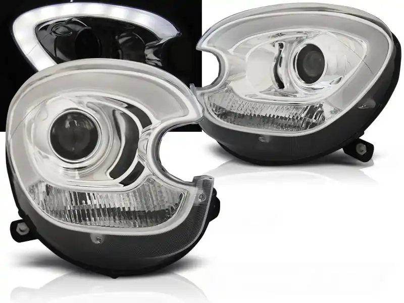 Levný BMW MINI (COOPER) R60 R61 COUNTRYMAN 10-14 - přední chrom světla TUBE LIGHT pro xenon