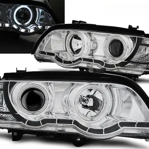 Časově Omezené BMW X5 E53 99-03 - přední chrom světla ANGEL EYES CCFL a LED svícením pro xenon