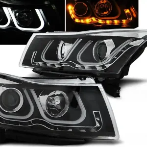 CHEVROLET CRUZE 09-12 - přední černá světla ANGEL EYES a led blinkrem Nakupujte Hned