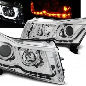 CHEVROLET CRUZE 09-12 - přední chrom světla ANGEL EYES a led blinkrem Finální Výprodej