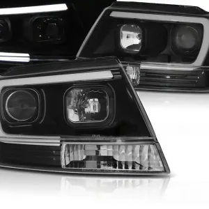 CHRYSLER JEEP GRAND CHEROKEE 99-05 - přední černá světla TUBE LIGHT Výprodej