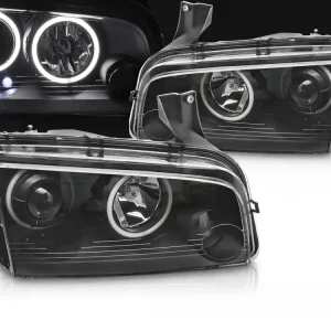 DODGE CHARGER LX 06-10 - přední černá světla ANGEL EYES CCFL Speciální Cena