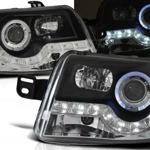 FIAT PANDA 03-12 - přední černá světla ANGEL EYES s LED svícením Zlevněný