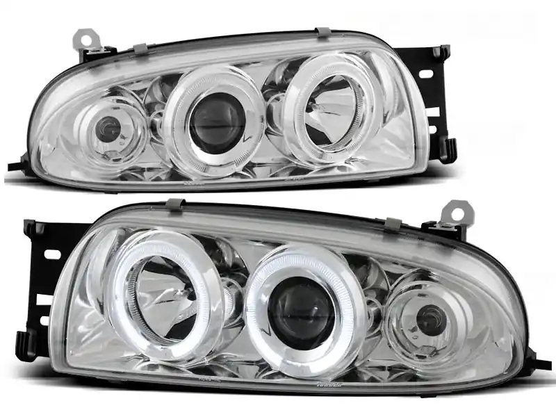 Cenový Hit FORD FIESTA MK4 95-99 - přední chrom světla ANGEL EYES