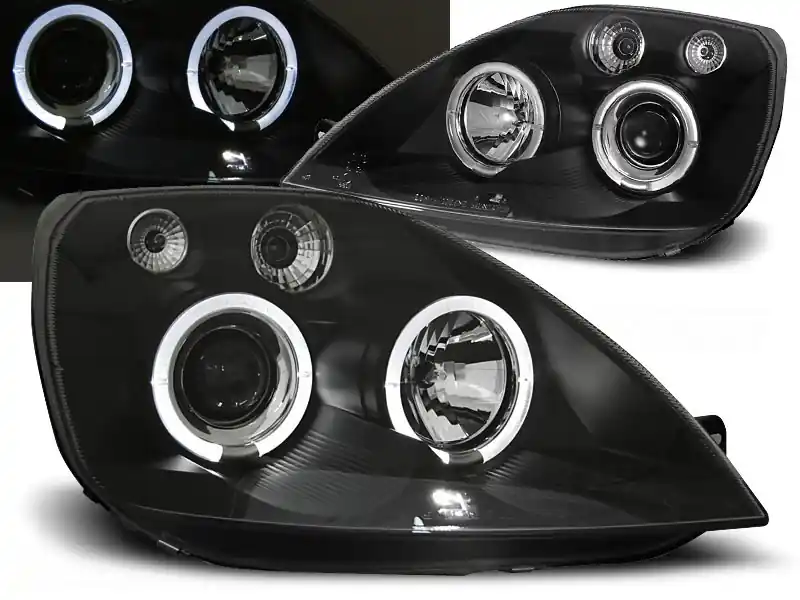 Nízká Cena FORD FIESTA MK6 02-05 - přední černá světla ANGEL EYES