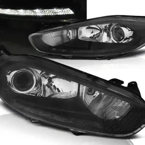 FORD FIESTA MK7 13-16 - přední černá světla s LED denním svícením Nejprodávanější