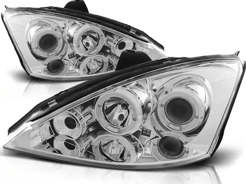 Ověřený FORD FOCUS 98-01 - přední chrom světla ANGEL EYES