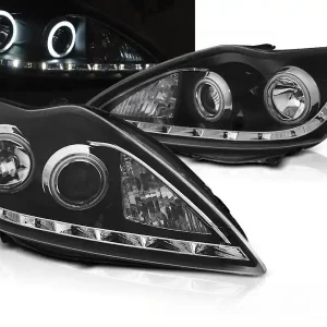 Ověřený FORD FOCUS 08-10 - přední černá světla ANGEL EYES CCFL s LED svícením