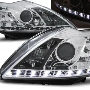 Novinka FORD FOCUS 08-10 - přední chrom světla s LED svícením
