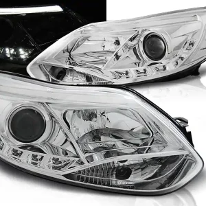 FORD FOCUS 11-14 - přední chrom světla TUBE LIGHTS Výprodej