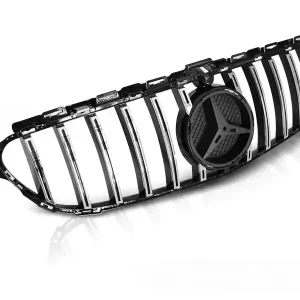 Oblíbený MERCEDES W205 14-18 GT-R STYL CHROME GLOSSY BLACK - přední maska