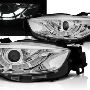 Nejlepší Cena MAZDA CX5 11-15 - přední chrom světla s LED denním svícením pro xenon