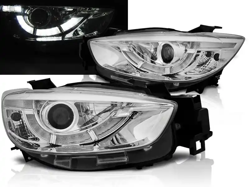 Nejlepší Cena MAZDA CX5 11-15 - přední chrom světla s LED denním svícením pro xenon