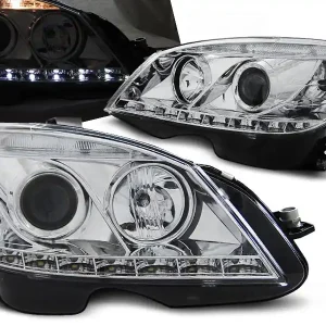 Akční Cena MERCEDES W204 07-10 - přední chrom světla s LED svícením