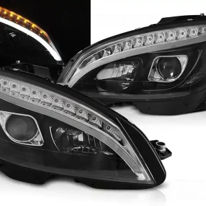 Akční Nabídka MERCEDES W204 07-10 - přední černá světla TUBE LIGHT s LED dynamickým blikačem