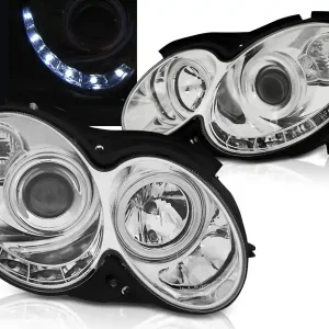 MERCEDES CLK W209 03-10 - přední chrom světla s LED svícením Objednat Nyní