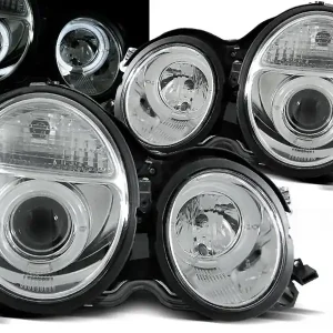 Speciální Cena MERCEDES W210 E-KLASA 99-02 - přední chrom světla ANGEL EYES