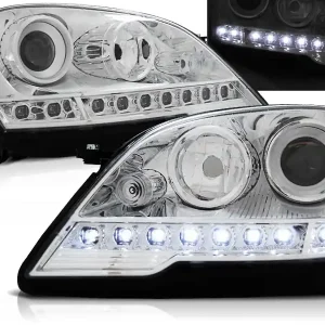 MERCEDES W164 ML 08- - přední chrom světla s LED svícením Nakupujte Hned