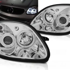 Originální MERCEDES R170 SLK 96-04 - přední chrom světla ANGEL EYES