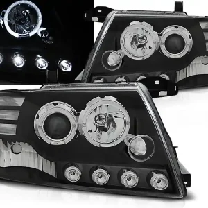 MITSUBISHI PAJERO V60 00-06 - přední černá světla ANGEL EYES Sleva