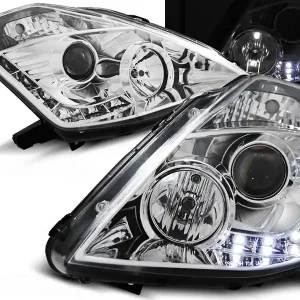 Rychlé Dodání NISSAN 350Z 03-05 - přední chrom světla s LED svícením pro xenon