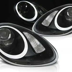 Ihned K Objednání PORSCHE BOXSTER / CAYMAN 987 05-08 - přední černá světla TUBE LIGHT pro xenon