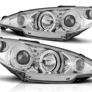PEUGEOT 206 02- - přední chrom světla ANGEL EYES Speciální Cena