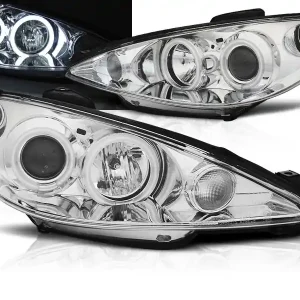 PEUGEOT 206 02- - přední chrom světla ANGEL EYES CCFL Kup Teď