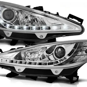 Bezpečná Platba PEUGEOT 207 06-12 - přední chrom světla s LED svícením