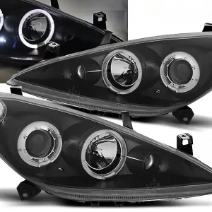 PEUGEOT 307 01-05 - přední černá světla ANGEL EYES Vysoce Kvalitní