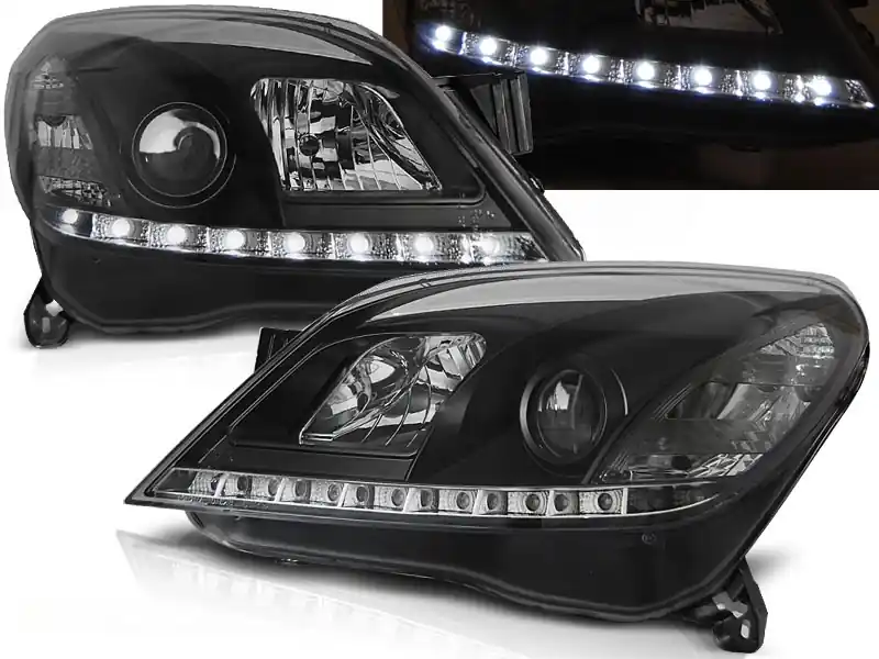Ověřený OPEL ASTRA H 04-10 - přední černá světla s LED svícením